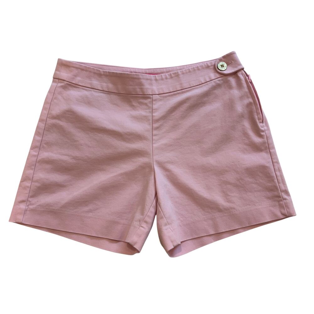 Lilly Pulitzer Baby Pink Mid Rise Shorts w Gold Button Size 4